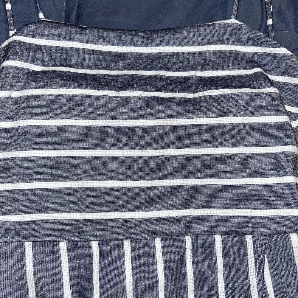 American Threads denim blue and White Striped Skirt Set